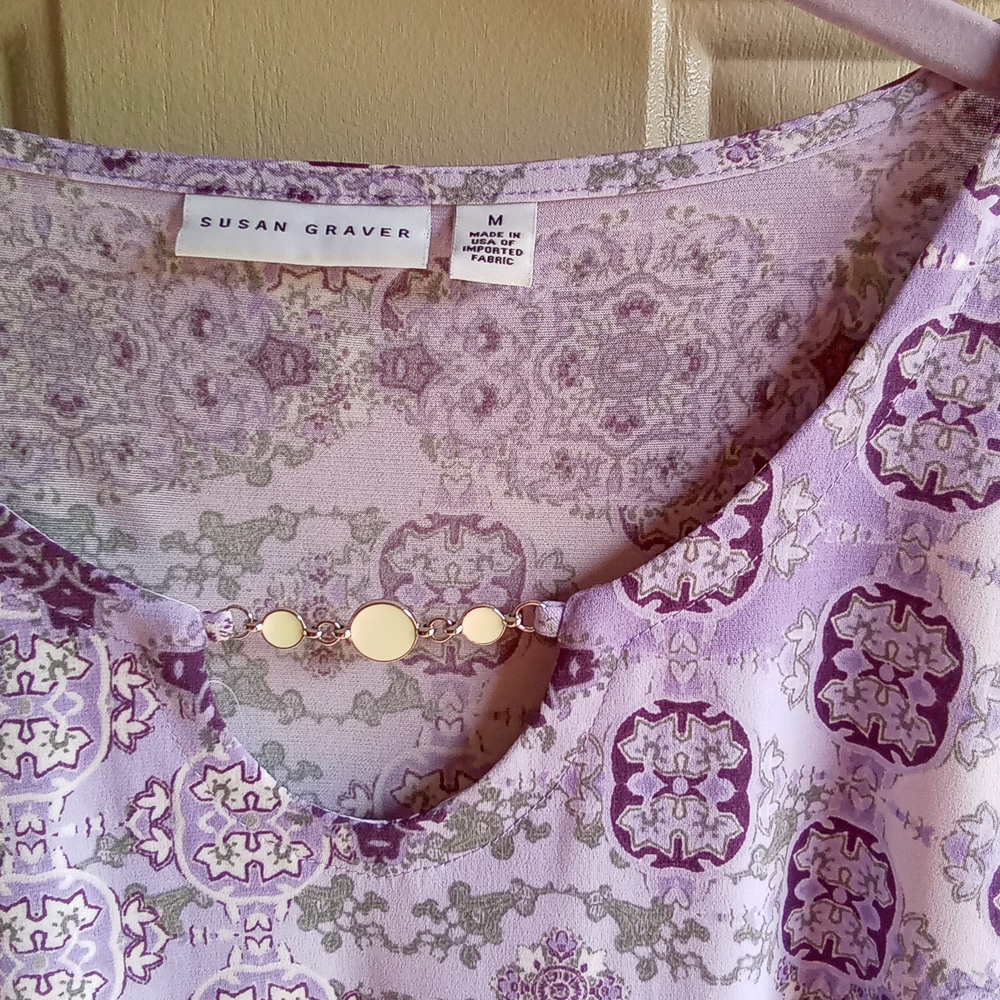 Susan Graver Tunic with Pearl Like Embellishment,  Size M - Picture 2 of 6